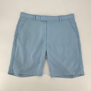 G Fore Mens Golf Shorts Light Blue Performance Size 32 Flat Front Luxury Sport